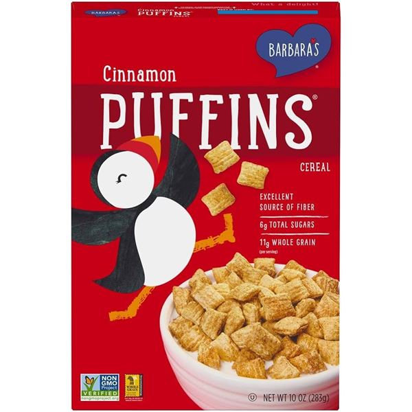 NEW BARBARAS CINNAMON PUFFINS CEREAL NON GMO