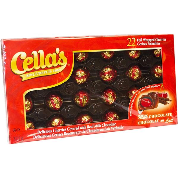 NEW CELLA'S 22 FOIL WRAPPED CHERRIES COVERED WITH