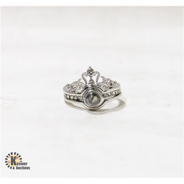 NEW I LOVE YOU RING WITH A TIARA STYLE LOOK - SIZE