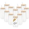 BRAND NEW CASE OF 12 SUBLIMATION GLASS ICED COFFEE