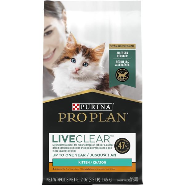 NEW 3.2LB BAG OF PURINA PRO PLAN LIVE CLEAR KITTEN