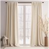 Image 1 : NEW HALF MOON PRIMA VELVET SOLID IVORY CURTAINS