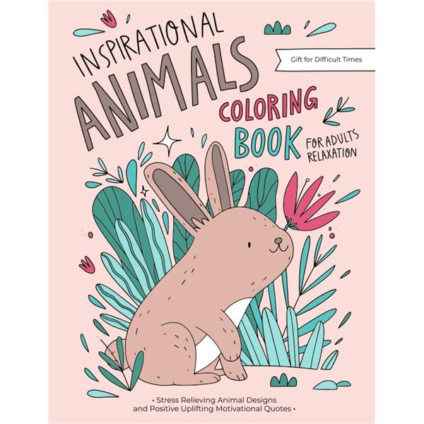 NEW PAPERBACK INSPIRATIONAL ANIMALS COLOURING BOOK