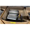 Image 2 : LARGE BOX OF ASSORTED STAINLESS STEEL INSERTS & KITCHEN UTENSILS
