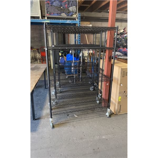 4 TIER BLACK COMMERCIAL MOBILE METRO RACK 48