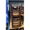 Image 2 : 4 DARK WOOD COMMERCIAL SLAT BACK RESTAURANT CHAIRS