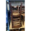 Image 2 : 4 DARK WOOD COMMERCIAL SLAT BACK RESTAURANT CHAIRS