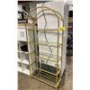 Image 1 : 5 TIER GOLD/GLASS DISPLAY SHELVING UNIT 33"W X 12"D X 72"