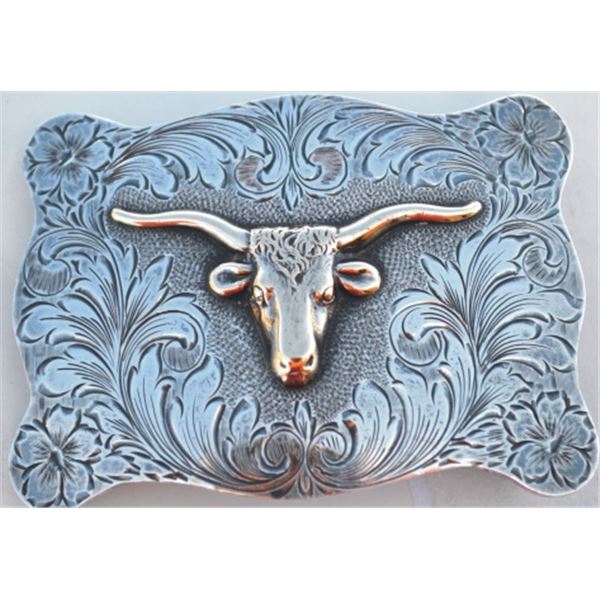 H S Meanns Co silver belt buckle