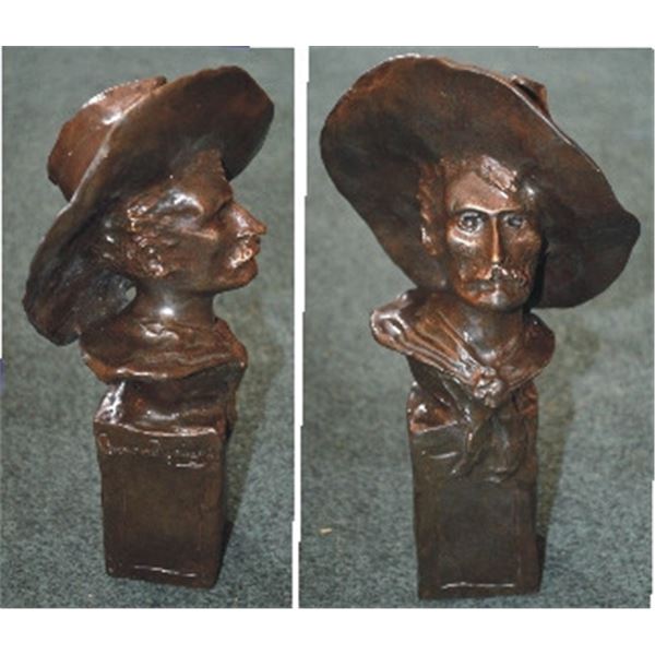bronze Remington art piece, Buckaroo with big hat