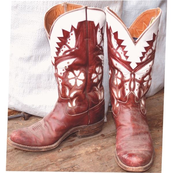 1940-50’s custom made inlaid boots, from the Frank Hansen family, Lakeview