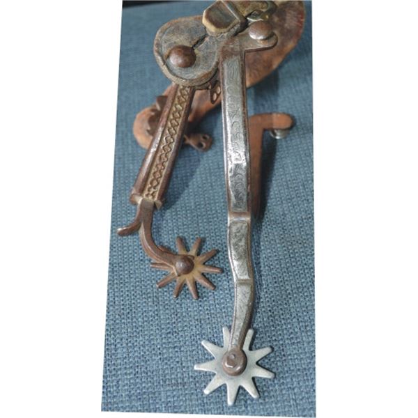 single spurs, Buermann silver inlaid