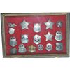 Image 1 : shadow box with 16 badges
