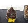 Image 1 : CARVED WOOD SEATED BUDDHA FIGURE