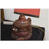 Image 3 : CARVED WOOD SEATED BUDDHA FIGURE