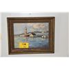 Image 1 : FRAMED OIL PAINTING ON ART BOARD, ALOHA TOWER; UNSIGNED