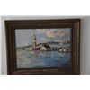 Image 2 : FRAMED OIL PAINTING ON ART BOARD, ALOHA TOWER; UNSIGNED