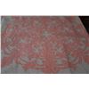 Image 2 : HANDMADE HAWAIIAN QUILT, FISH & CORAL MOTIF (PINK & WHITE) (QUEEN/KING SIZE) (APPROX 103" X 105")