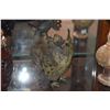 Image 2 : ANTIQUE BRONZE GARUDA LAMP & CERAMIC POTTERY VASE (7") (2 PCS)