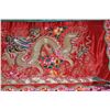 Image 3 : CHINESE RED & GOLD HAND SEWN DRAGON BANNER (72" X 38")