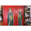 Image 5 : ANTIQUE CHINESE POLYCHROME RED DOORS, GODS OF WEALTH & LUCK (33" X 78" EACH) (2 PCS)