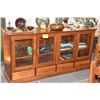 Image 1 : CUSTOM KOA CREDENZA W/4 GLASS DOORS & 4 DRAWERS BY TANG KOA FURNITURE (72" X 20" X 36")