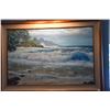 Image 2 : KOA FRAMED HAWAIIAN SEASCAPE; SIGNED STEPHEN SANDS, 1996 W/MOUNTED PICTURE LIGHT (42" X 30")