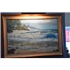 Image 3 : KOA FRAMED HAWAIIAN SEASCAPE; SIGNED STEPHEN SANDS, 1996 W/MOUNTED PICTURE LIGHT (42" X 30")