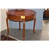 Image 1 : CHINESE FOLD OUT DEMI-LUNE/ROUND ROSEWOOD TABLE W/2 DRAWERS (36")