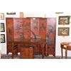 Image 4 : 6 PANEL RED LACQUER SCREEN W/DRAGON MOTIF