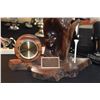 Image 2 : HAWAIIAN WOOD KOA TROPHY W/CLOCK, FACE CAVING & GOLF TEE; SIGNED BRIAN OF HAWAII
