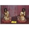 Image 1 : THAI GILT WOOD CARVED PRAYING MONKS (2 PCS)