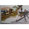 Image 2 : FRAMED OIL ON BOARD, MERCHANT BOATS; SIGNED VOLPE, 1980 (42 1/2" X 30 1/2")