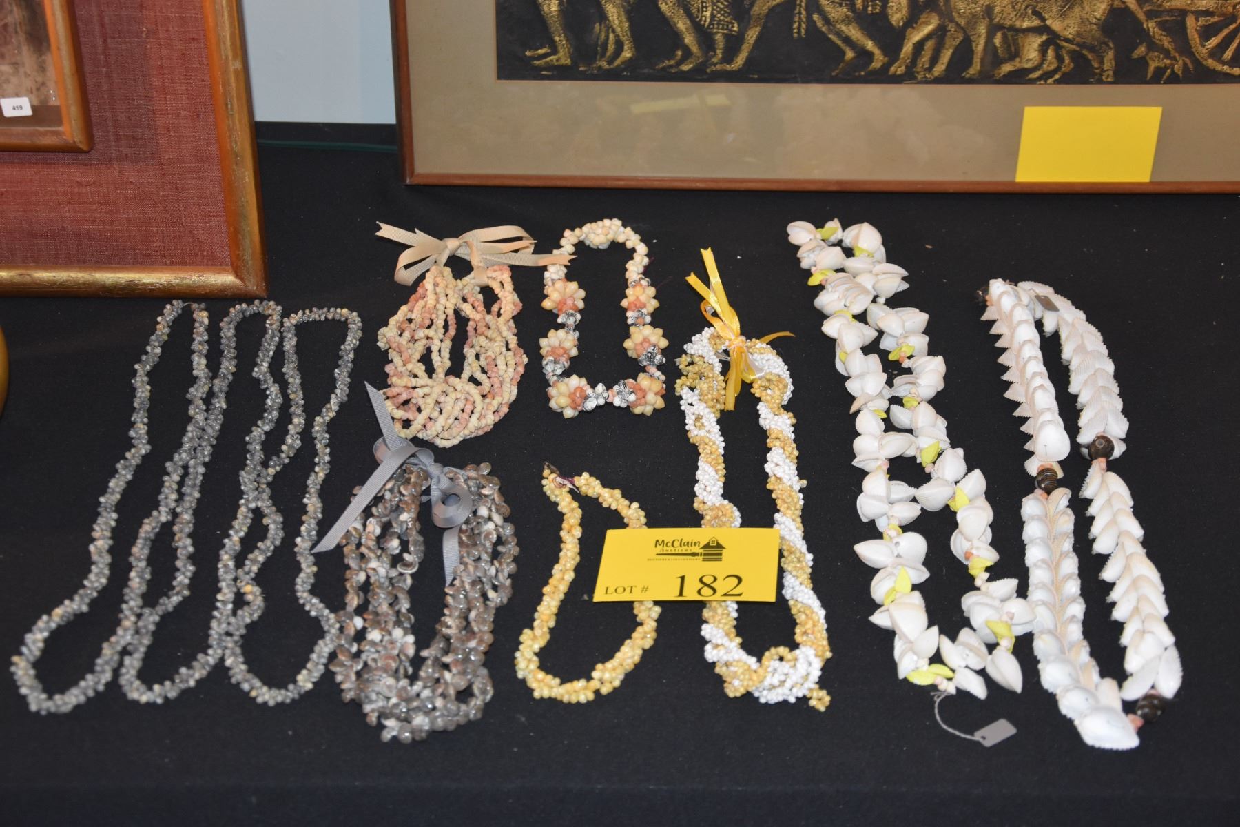 Shell Lei With Ribbon VARIETY OF SHELL LEI (10 PCS)