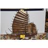 Image 1 : CURTIS JERE SIGNED ART SCULPTURE, "CHINESE JUNK BOAT" (31" X 28")