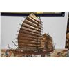 Image 2 : CURTIS JERE SIGNED ART SCULPTURE, "CHINESE JUNK BOAT" (31" X 28")