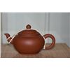 Image 1 : YIXING TEAPOT, ROUND, RED ZISHA CLAY (3" X 5" X 3")