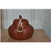 Image 2 : YIXING TEAPOT, PUMPKIN/SQUASH SHAPE, RED ZISHA CLAY (4" X 6" X 4")