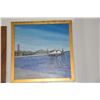 Image 2 : FRAMED ACRYLIC ON CANVAS, GOLDEN GATE BRIDGE & FORT POINT BOAT DOCK, TOM FANNING 2000 (26" X 28 1/2"