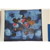 Image 2 : UNFRAMED ABSTRACT PAINTING (RED, BLACK, BLUE & ORANGE) (26" X 22")