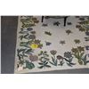 Image 1 : BEIGE HOOK RUG W/FLORAL MOTIF (58" X 82")