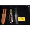 Image 1 : OLSEN DOUBLE EDGE THROWING KNIFE W/SHEATH, BUDK STEEL TANTO KNIFE & SHEATH & EDGE BRAND SOLINGEN GER