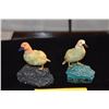 Image 2 : SEMI-PRECIOUS STONE GEESE SCULPTURES (2 PCS)