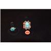 Image 1 : STERLING SILVER TURQUOISE & CORAL RINGS (2 PCS)