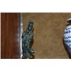 Image 2 : DARK GREEN JADE KWAN YIN STATUE W/STAND