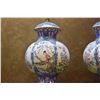 Image 3 : CHINESE POLYCHROME ENAMEL VASES W/COVERS (PAIR)