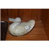 Image 2 : STONE HORSE SCULPTURE W/STAND & MARBLE DUCK BOX (3 PCS)