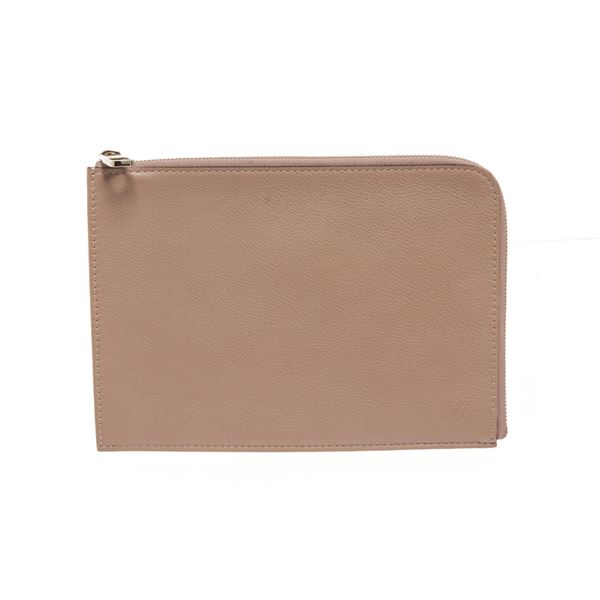 Louis Vuitton Taupe Leather Pochette Jules PM Cluch