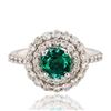 Image 1 : 0.94 ctw Emerald and 1.16 ctw Diamond 14K White Gold Ring