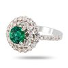 Image 2 : 0.94 ctw Emerald and 1.16 ctw Diamond 14K White Gold Ring